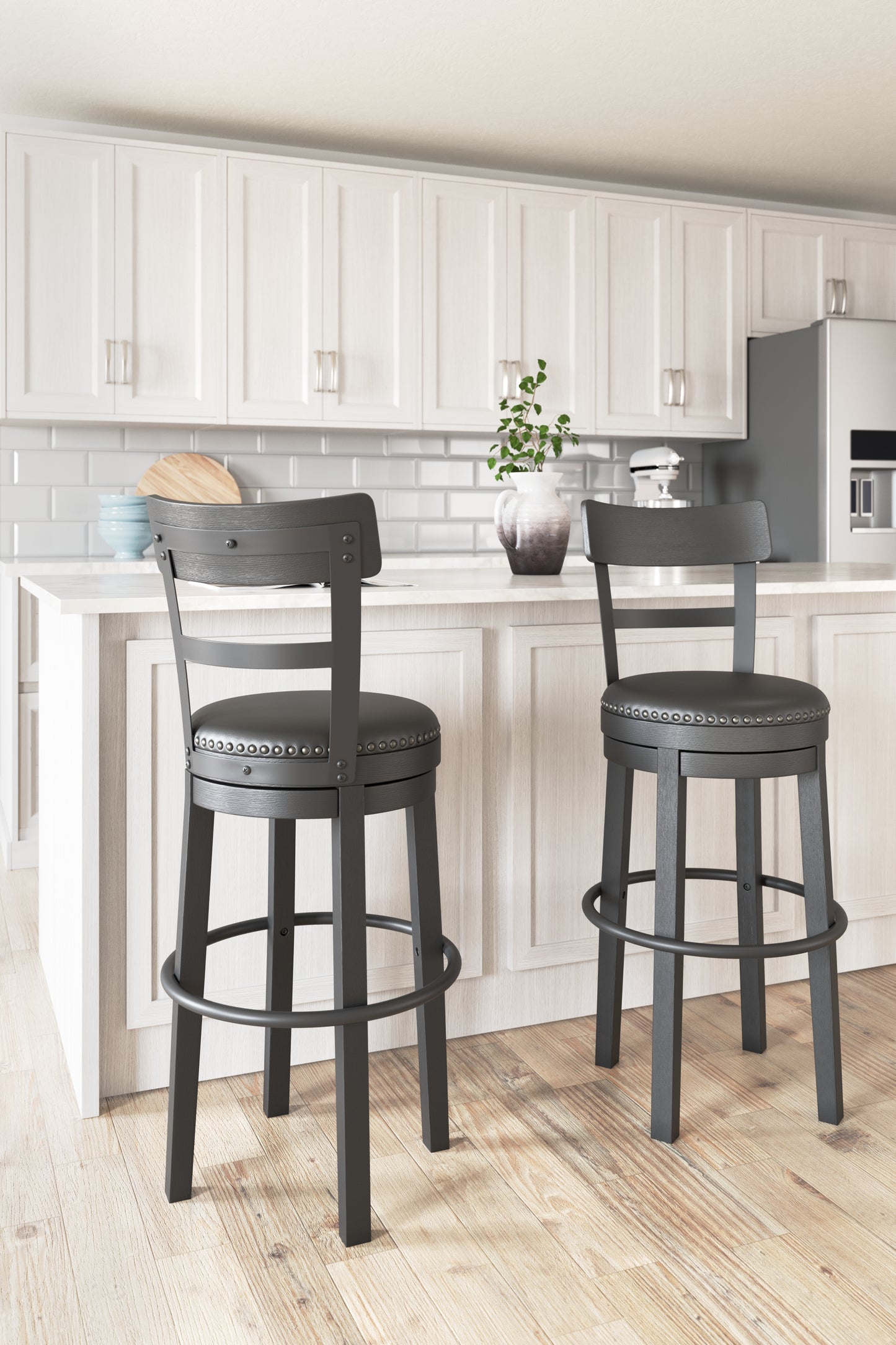 Ocala Furniture Outlet - Ashley Furniture - Valebeck Dining Room - Bar Height Bar Stool (Set of 2) / Multi - D546-630X2