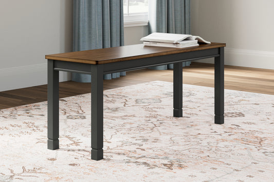 Ocala Furniture Outlet - Ashley Furniture - Owingsville Dining Room - Large Dining Room Bench / Black/Brown / 42"W x 14"D x 18"H - D580-00