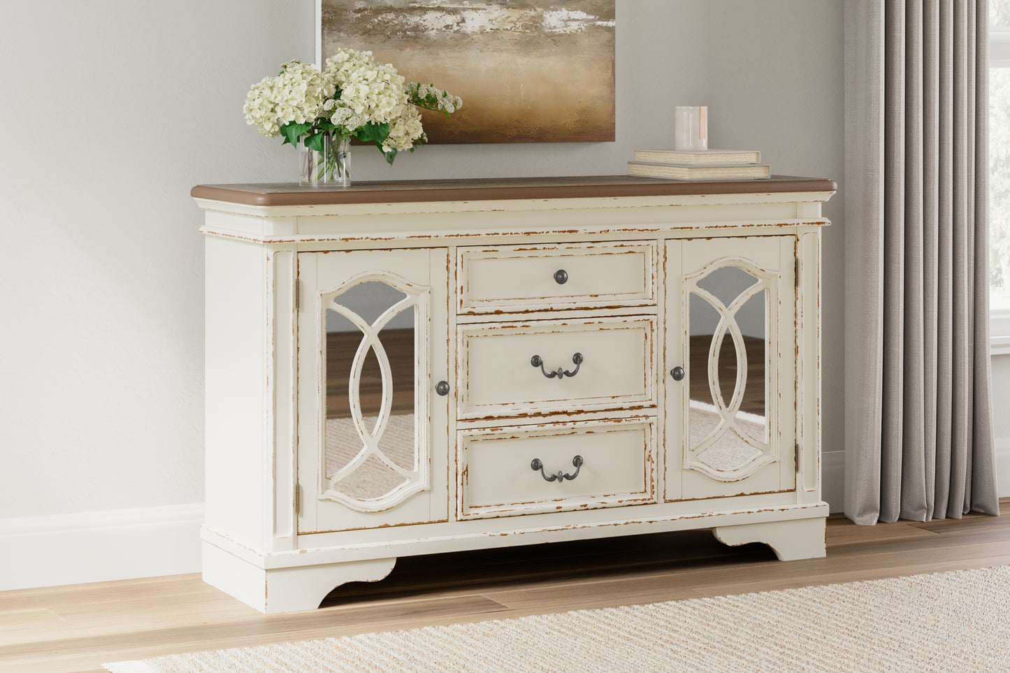 Ocala Furniture Outlet - Ashley Furniture - Realyn Dining Room - Dining Room Server / Chipped White - D743-60
