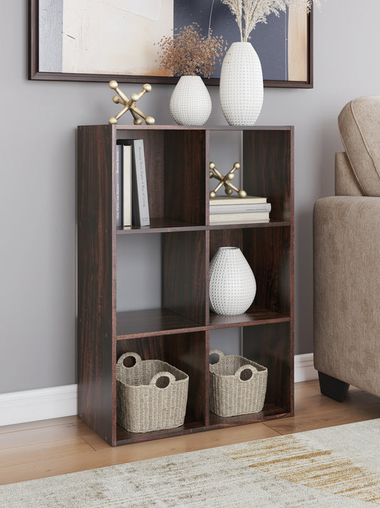 Ocala Furniture Outlet - Ashley Furniture - Glosmount Six Cube Organizer - Six Cube Organizer / Cherry/Light Brown - EA1055-3X2