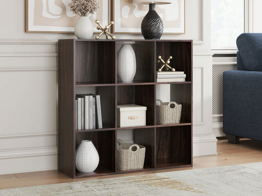 Ocala Furniture Outlet - Ashley Furniture - Glosmount Nine Cube Organizer - Nine Cube Organizer / Cherry/Light Brown - EA1055-3X3