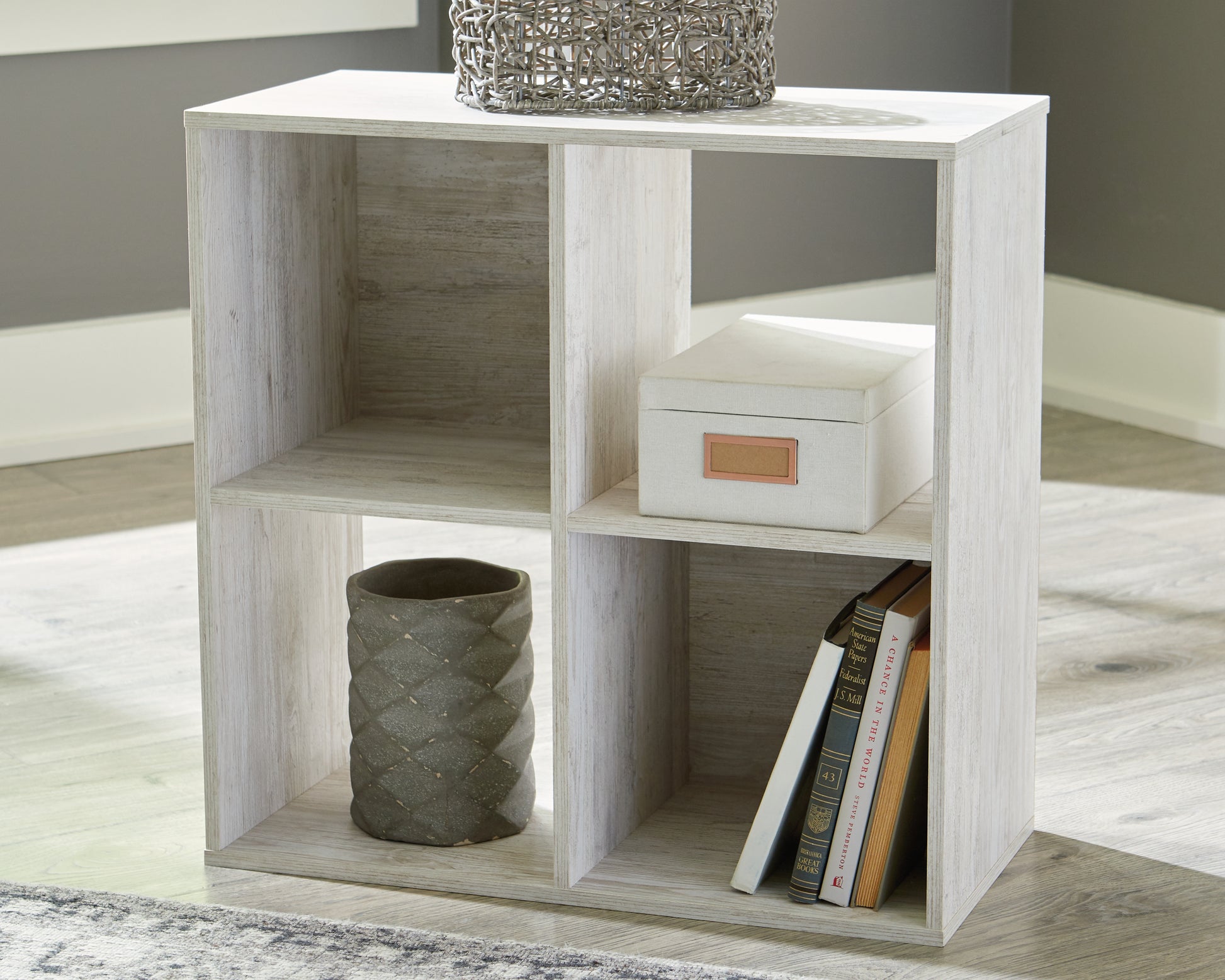 Ocala Furniture Outlet - Ashley Furniture - Paxberry Four Cube Organizer - Four Cube Organizer / Whitewash - EA1811-2X2