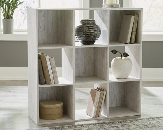 Ocala Furniture Outlet - Ashley Furniture - Paxberry Nine Cube Organizer - Nine Cube Organizer / Whitewash - EA1811-3X3