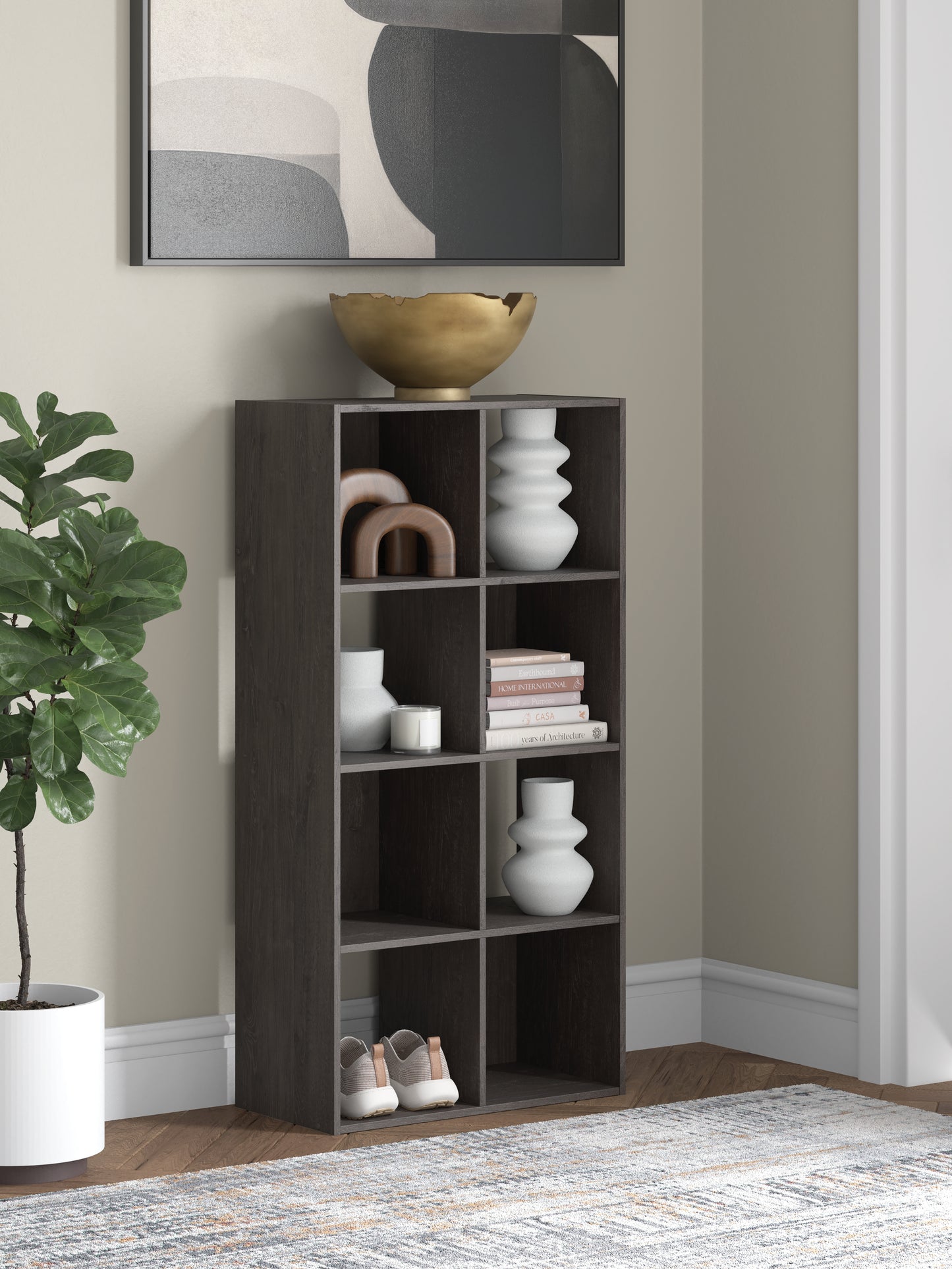Ocala Furniture Outlet - Ashley Furniture - Piperton Eight Cube Organizer - Eight Cube Organizer / Charcoal - EA5514-4X2