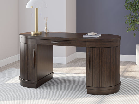Ocala Furniture Outlet - Ashley Furniture - Korestone Office Desk - Home Office Desk / Warm Brown - H687-27