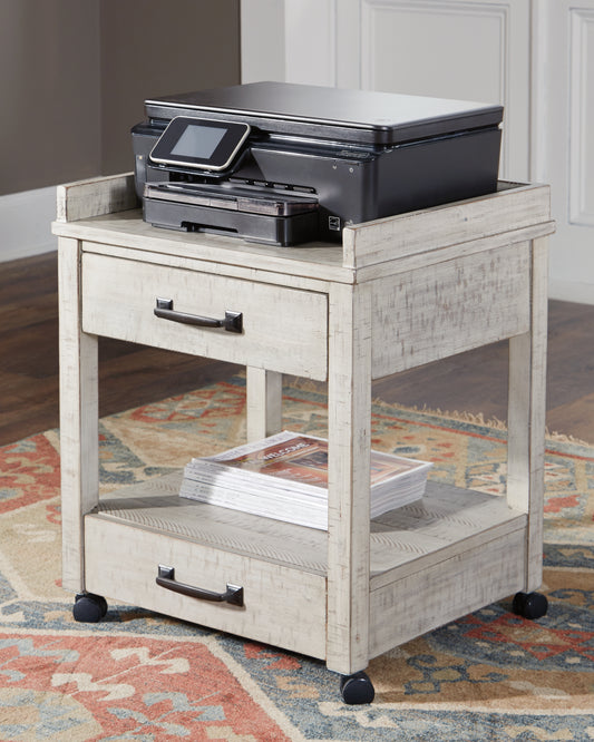 Ocala Furniture Outlet - Ashley Furniture - Carynhurst Printer Stand - Printer Stand / Whitewash - H755-11