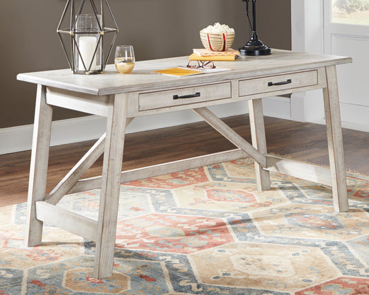 Ocala Furniture Outlet - Ashley Furniture - Carynhurst Office Desk - Home Office Large Leg Desk / Whitewash - H755-44