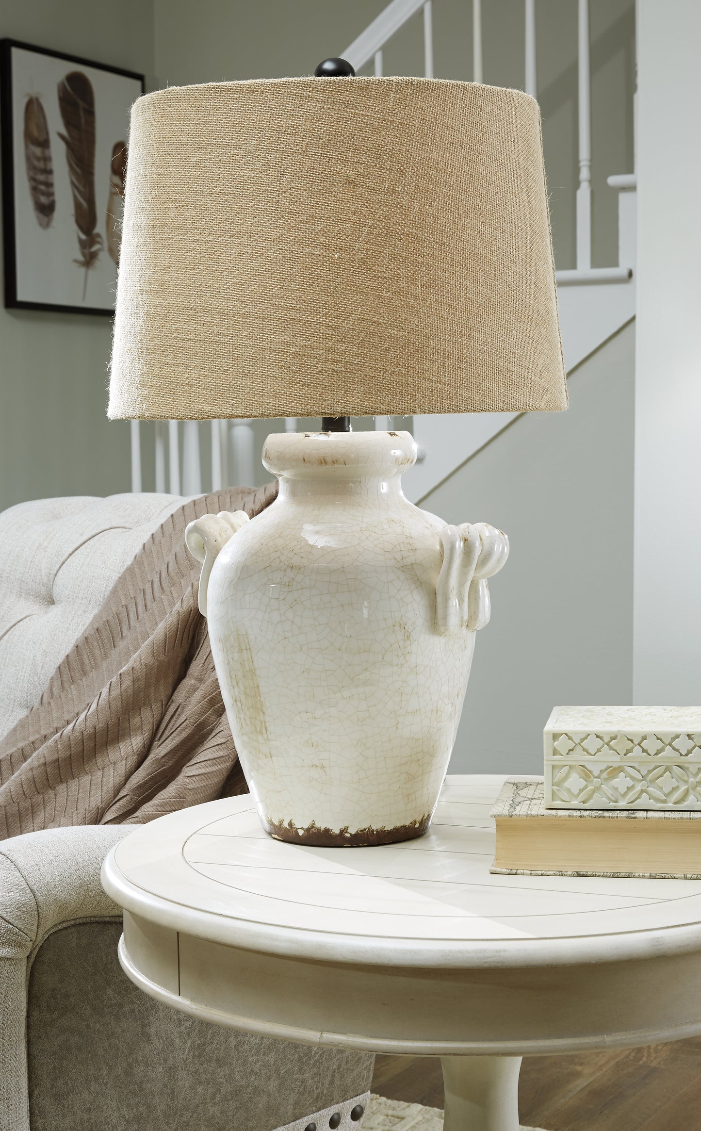 Ocala Furniture Outlet - Ashley Furniture - Emelda Lighting - Table Lamp (Set of 2) / Cream - L100664X2