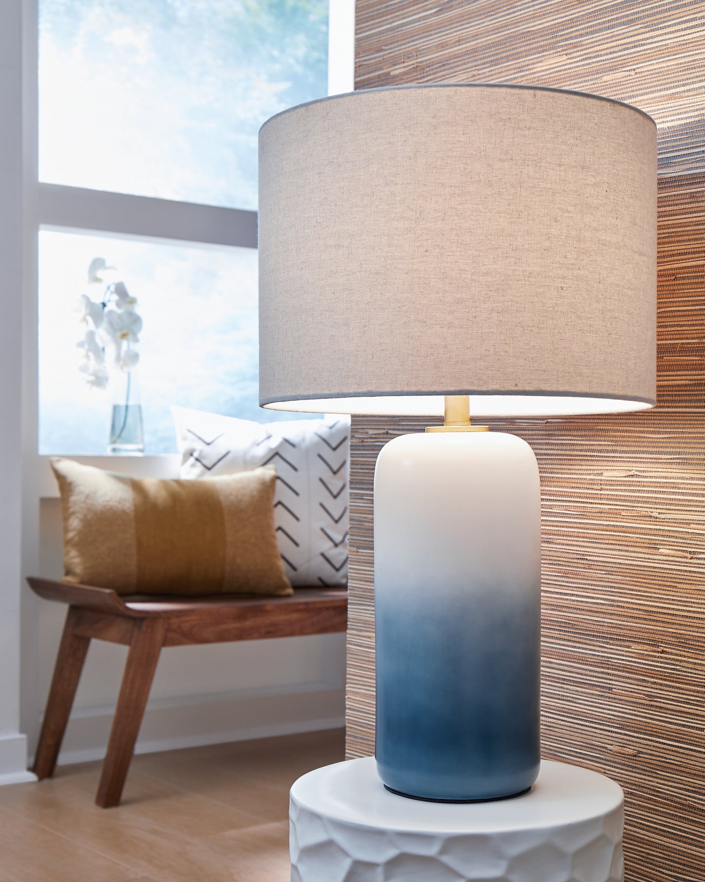 Ocala Furniture Outlet - Ashley Furniture - Lemrich Lighting - Table Lamp (Set of 2) / White/Teal - L123874X2