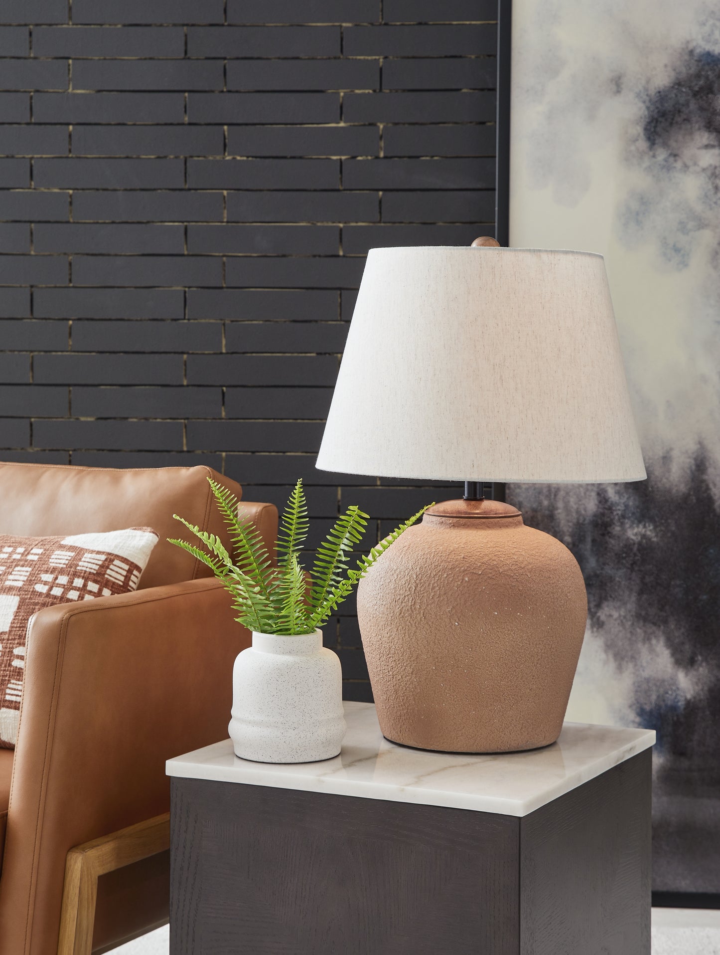 Ocala Furniture Outlet - Ashley Furniture - Scantor Lighting - Table Lamp (Set of 2) / Rust - L207464X2