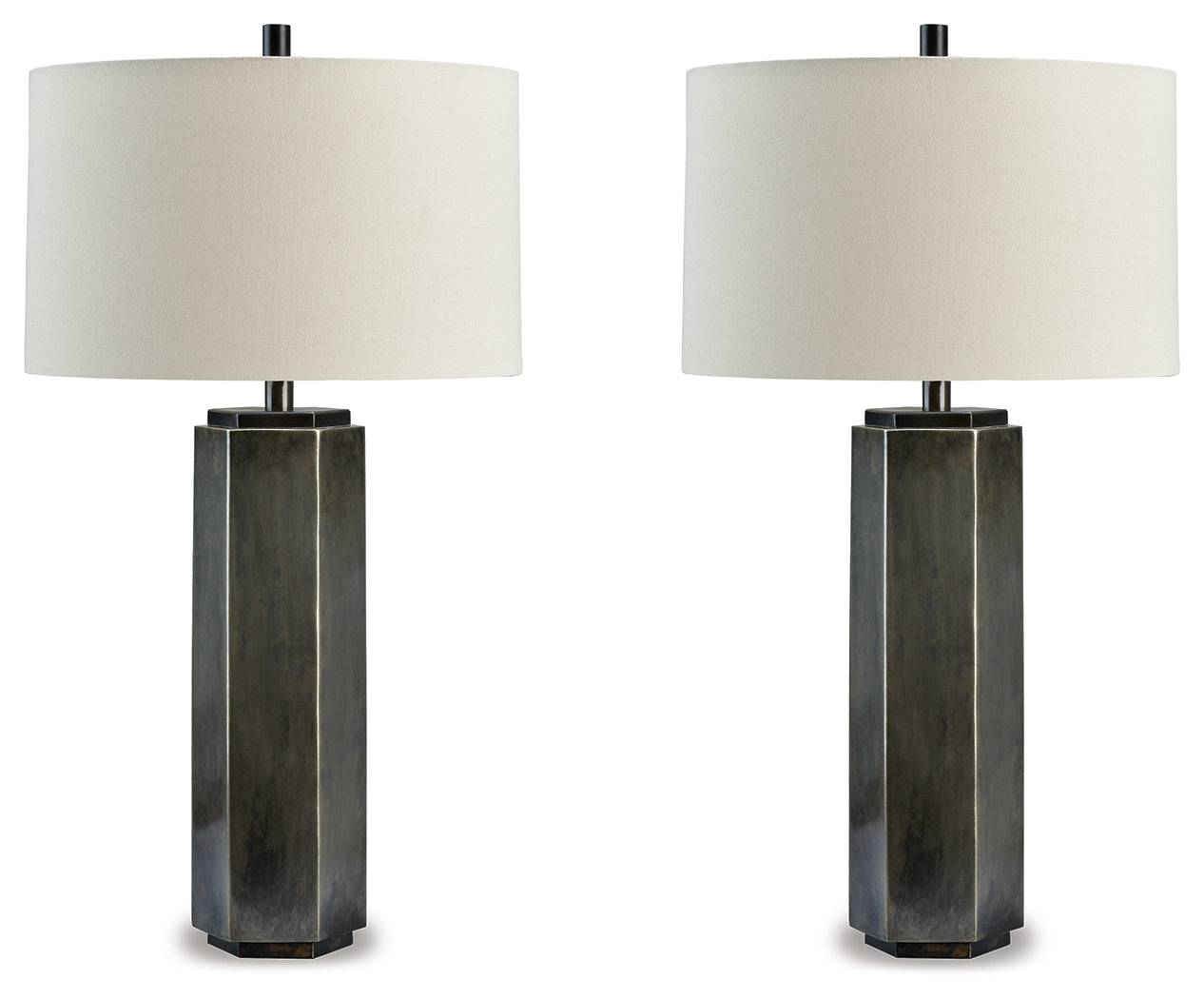 Ocala Furniture Outlet - Ashley Furniture - Dirkton Lighting - Table Lamp (Set of 2) / Antique Pewter - L208324X2