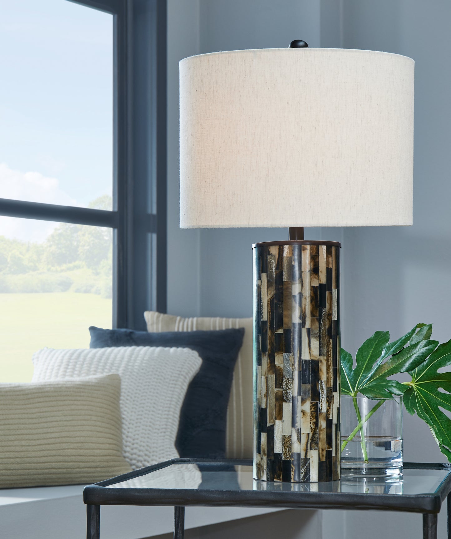 Ocala Furniture Outlet - Ashley Furniture - Ellford Lighting - Table Lamp (Set of 2) / Black/Brown/Cream - L235684X2
