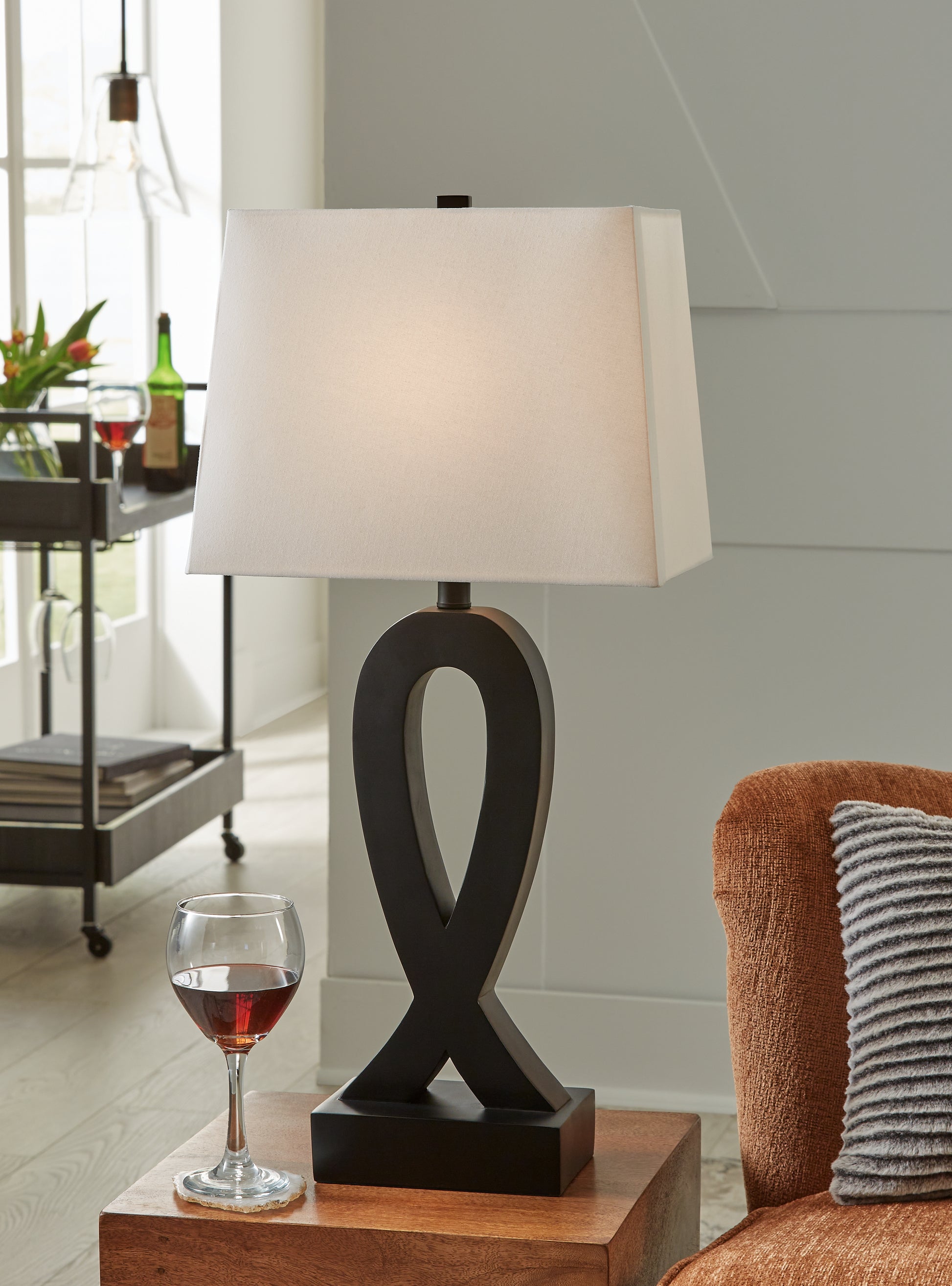 Ocala Furniture Outlet - Ashley Furniture - Markellton Lighting - Poly Table Lamp (Set of 2) / Black - L243344