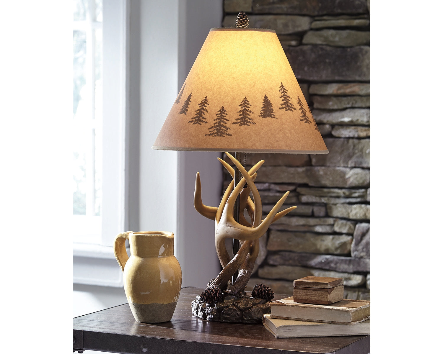 Ocala Furniture Outlet - Ashley Furniture - Derek Lighting - Poly Table Lamp (Set of 2) / Brown - L316984