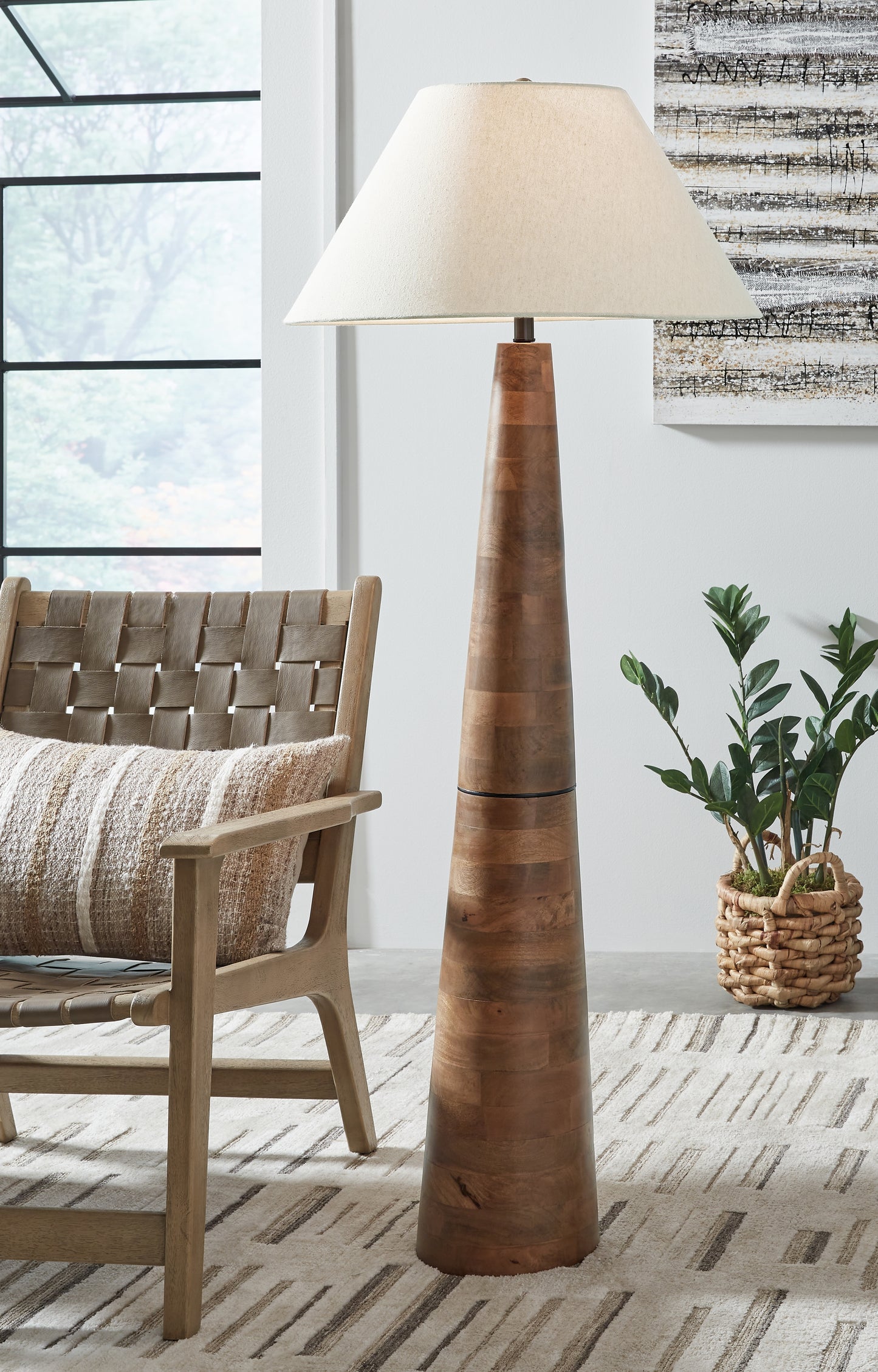 Ocala Furniture Outlet - Ashley Furniture - Danset Lighting - Wood Floor Lamp (1/CN) / Brown - L329101