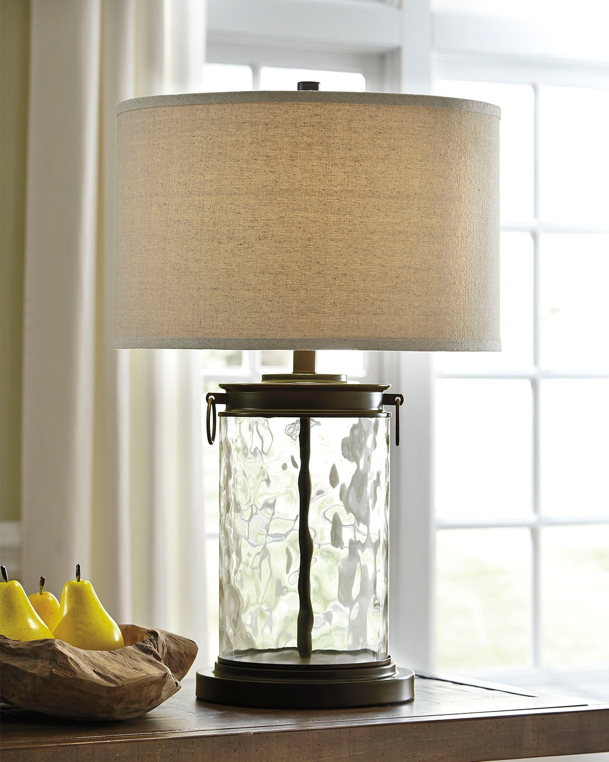Ocala Furniture Outlet - Ashley Furniture - Tailynn Lighting - Table Lamp (Set of 2) / Clear/Bronze Finish - L430324X2
