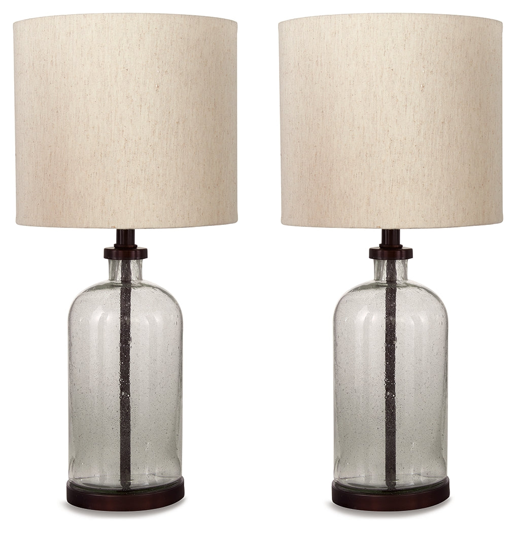 Ocala Furniture Outlet - Ashley Furniture - Bandile Lighting - Table Lamp (Set of 2) / Clear/Bronze Finish - L430674X2