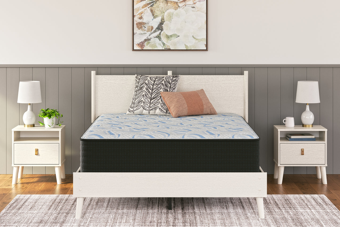 Ocala Furniture Outlet - Ashley Furniture - Elite Springs Plush Mattresses - California King / Gray/Blue - M40651