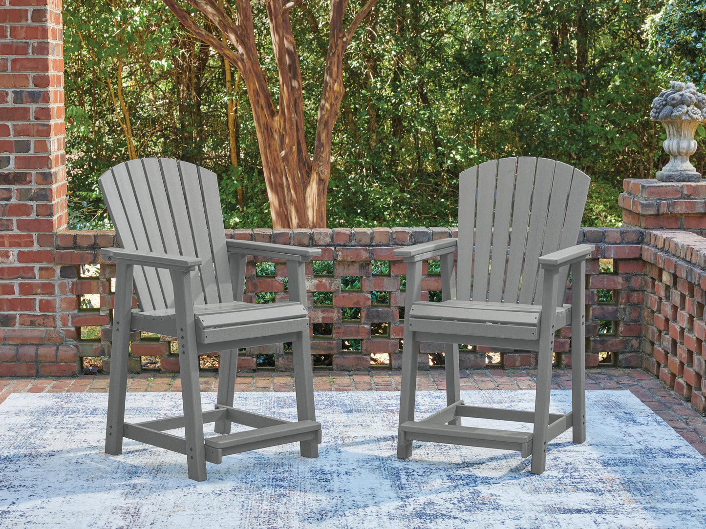 Ocala Furniture Outlet - Ashley Furniture - Sanctuary Beach Outdoor - Barstool (Set of 2) / Dark Gray - PCP227-124