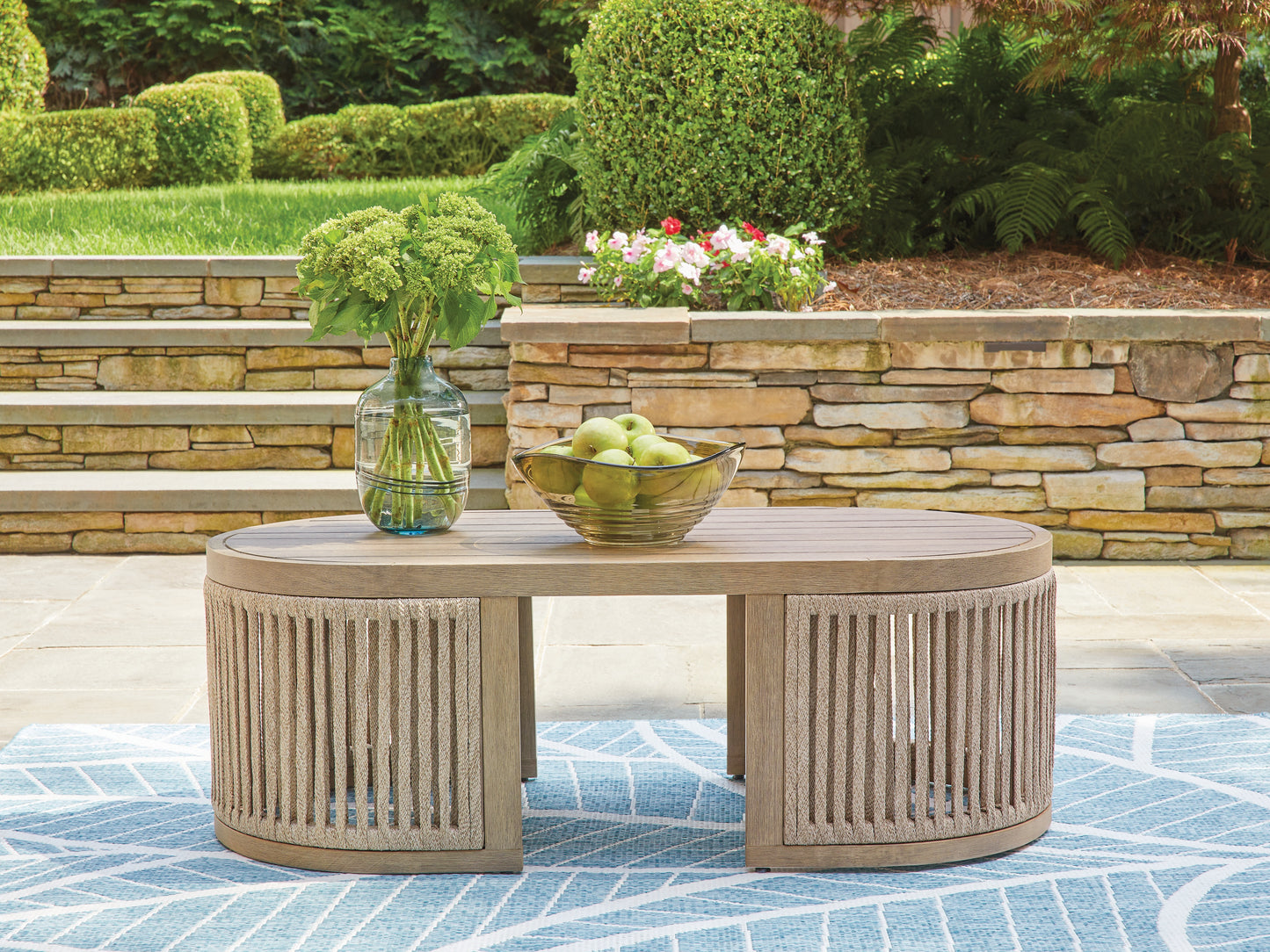 Ocala Furniture Outlet - Ashley Furniture - Serena Shores Outdoor - Rectangular Cocktail Table / Beige - PCP604-701