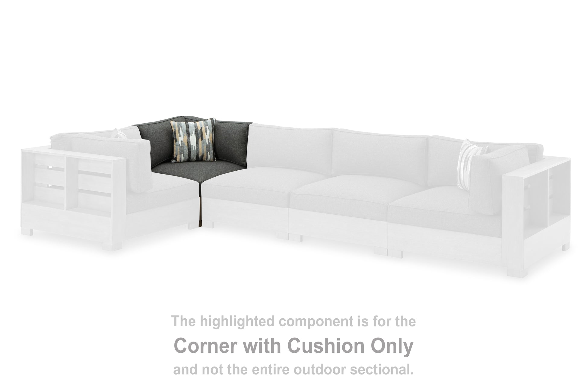 Ocala Furniture Outlet - Ashley Furniture - Citrine Park Outdoor - Corner with Cushion (1/CN) / Brown/Charcoal - P660-877