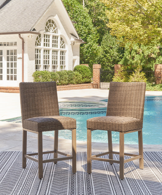 Ocala Furniture Outlet - Ashley Furniture - Walton Bridge Outdoor - Barstool (Set of 2) / Driftwood - P749-130