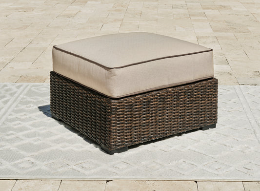 Ocala Furniture Outlet - Ashley Furniture - Coastline Bay Outdoor - Ottoman with Cushion / Brown - P784-814