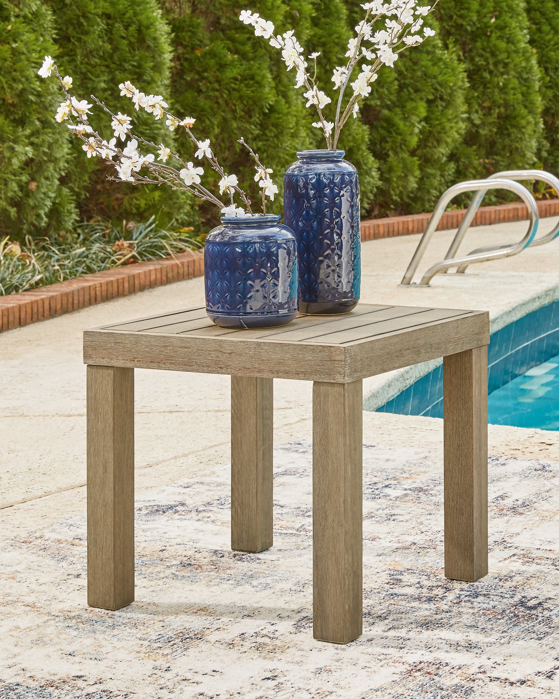 Ocala Furniture Outlet - Ashley Furniture - Silo Point Outdoor - Square End Table / Brown - P804-702