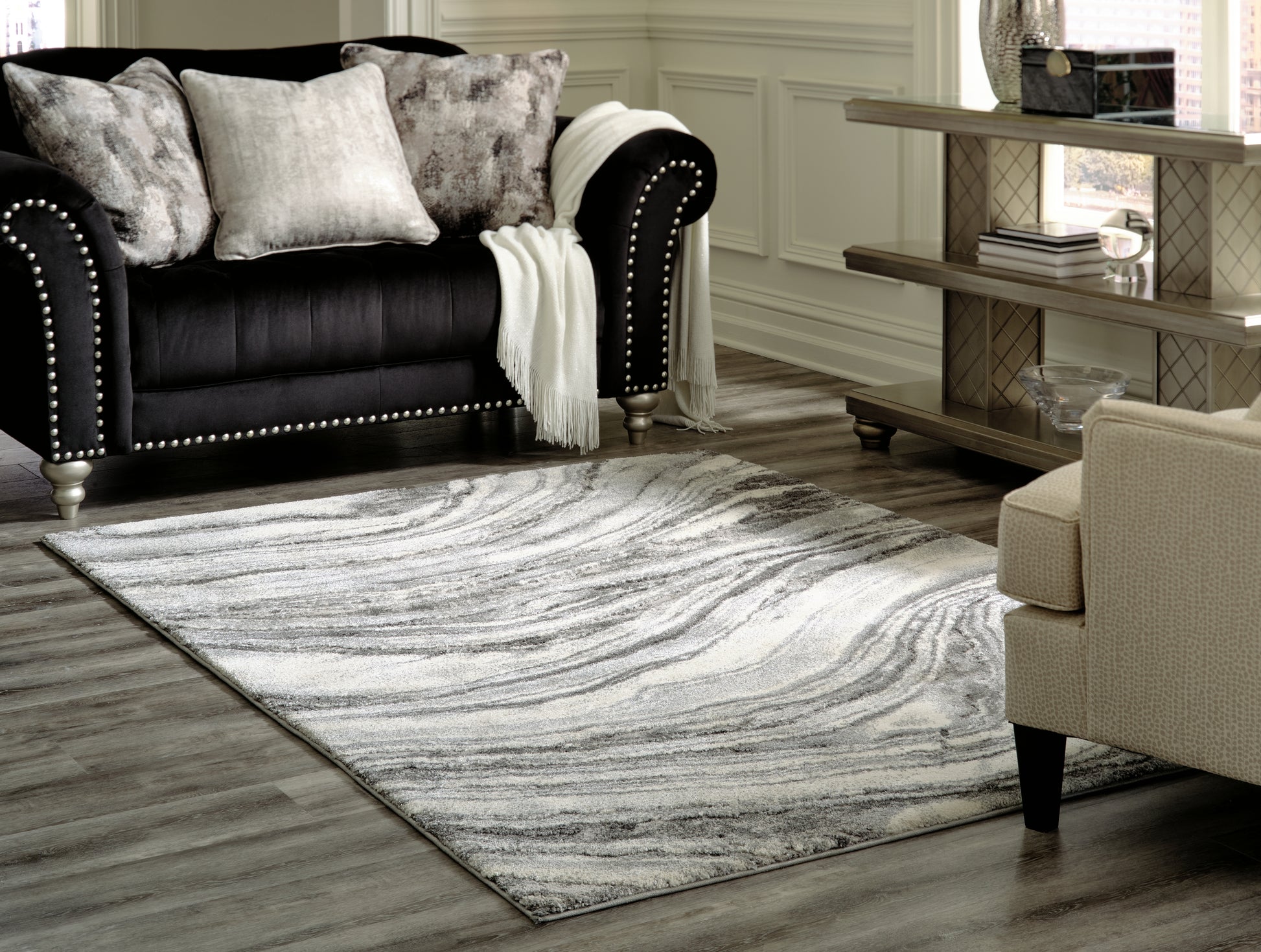 Ocala Furniture Outlet - Ashley Furniture - Wysdale Rug - 7'10" x 10'3" Rug / Ivory/Gray - R404901