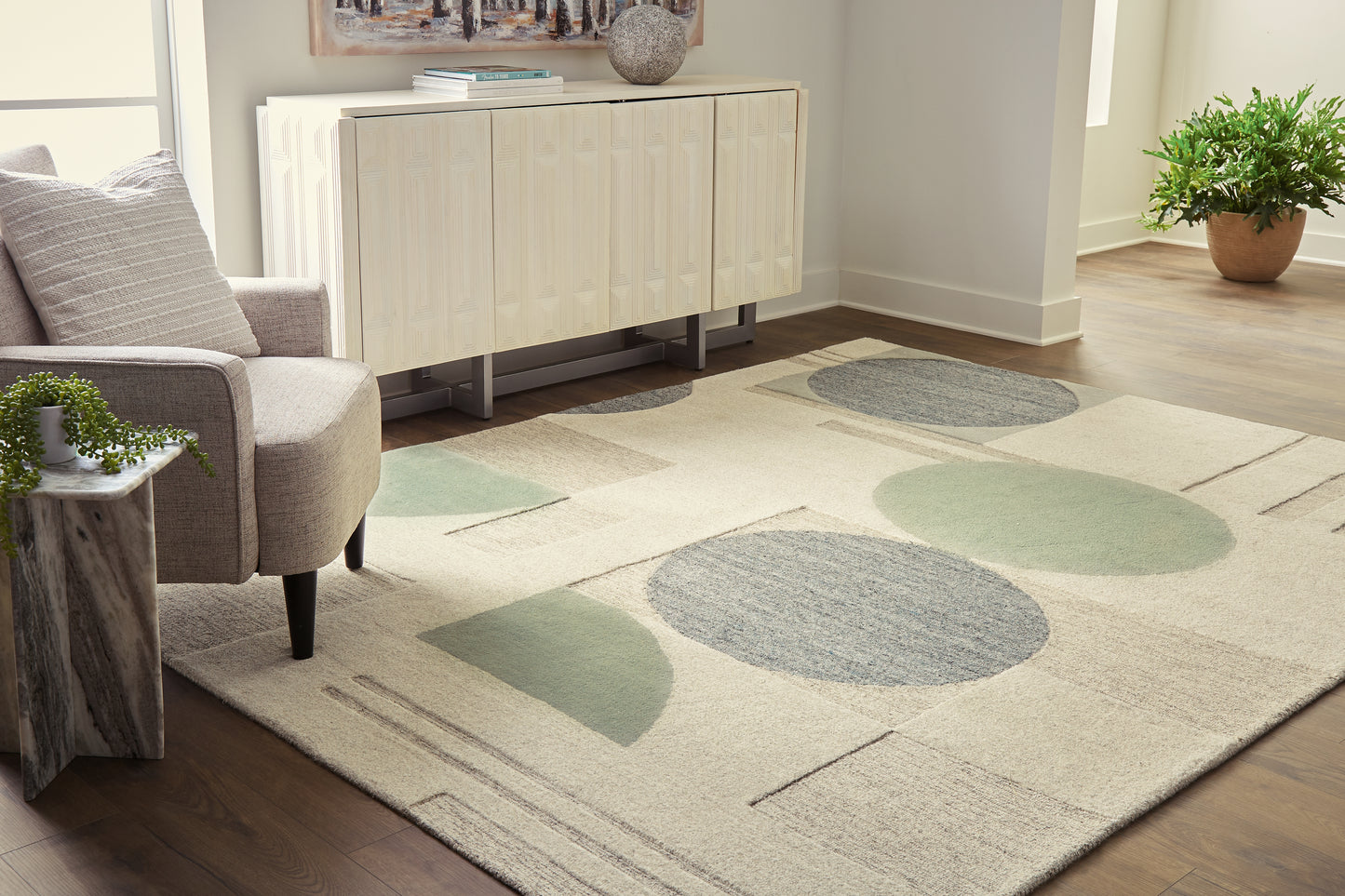 Ocala Furniture Outlet - Ashley Furniture - Dallane Rug - 8' x 10' Rug / Linen/Blue/Green - R406351