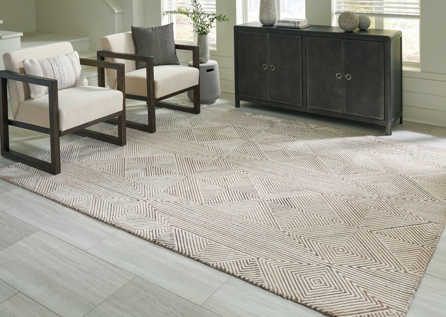 Ocala Furniture Outlet - Ashley Furniture - Jadott Rug - 8' x 10' Rug / Beige/Brown - R406801