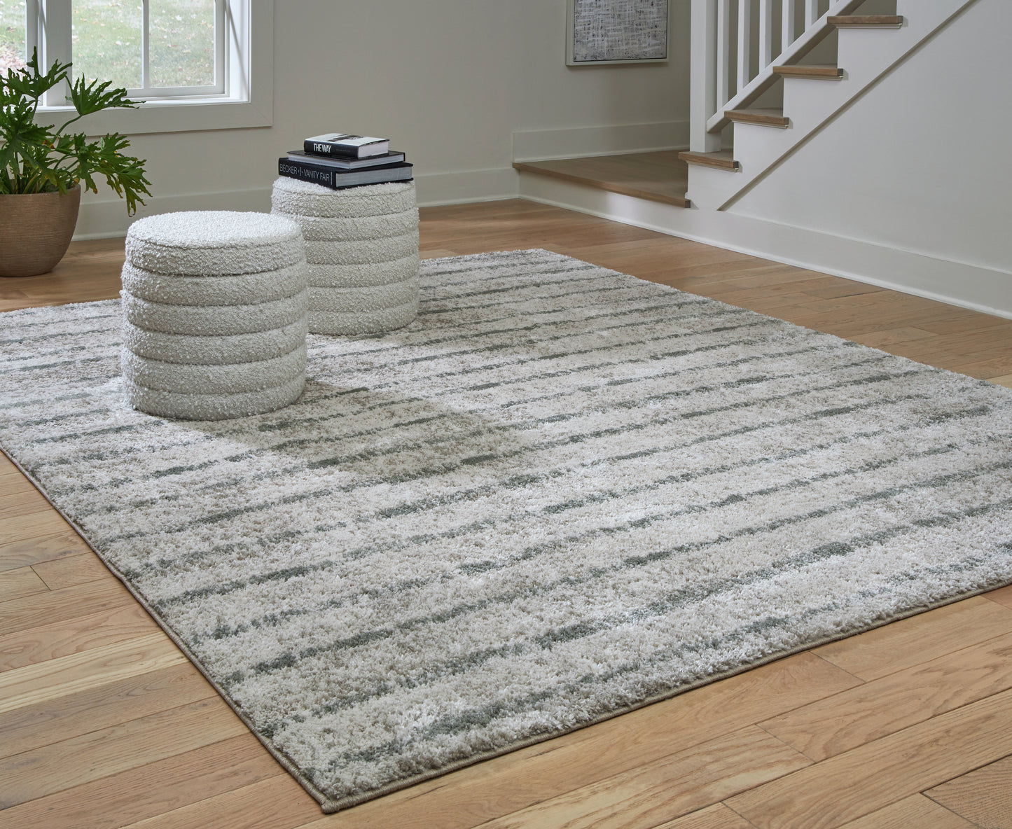 Ocala Furniture Outlet - Ashley Furniture - Laddway Rug - 8' x 10' Rug / Cream/Green - R406881