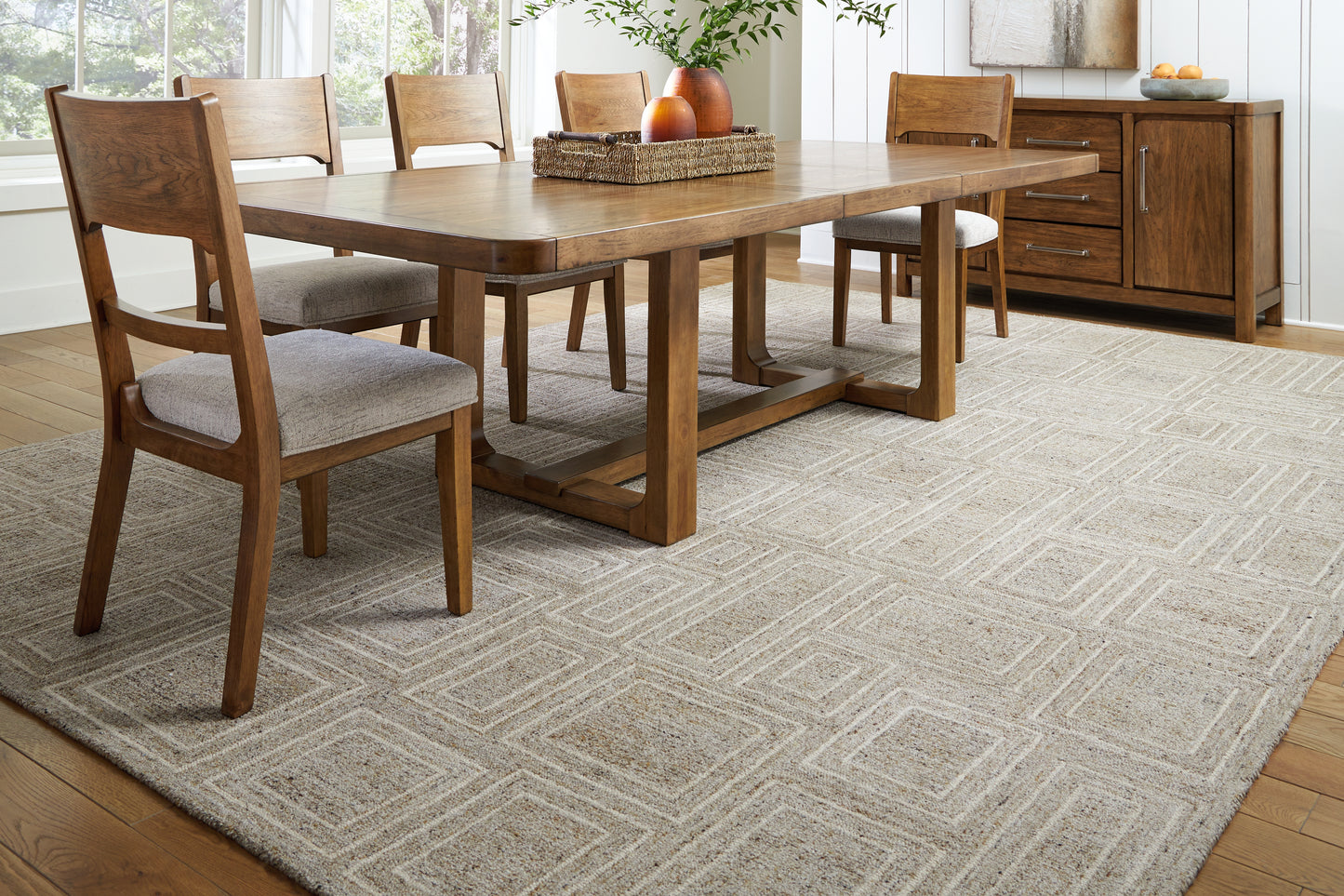 Ocala Furniture Outlet - Ashley Furniture - Brickburgh Rug - 10' x 14' Rug / Gray/Ivory/Honey - R406900