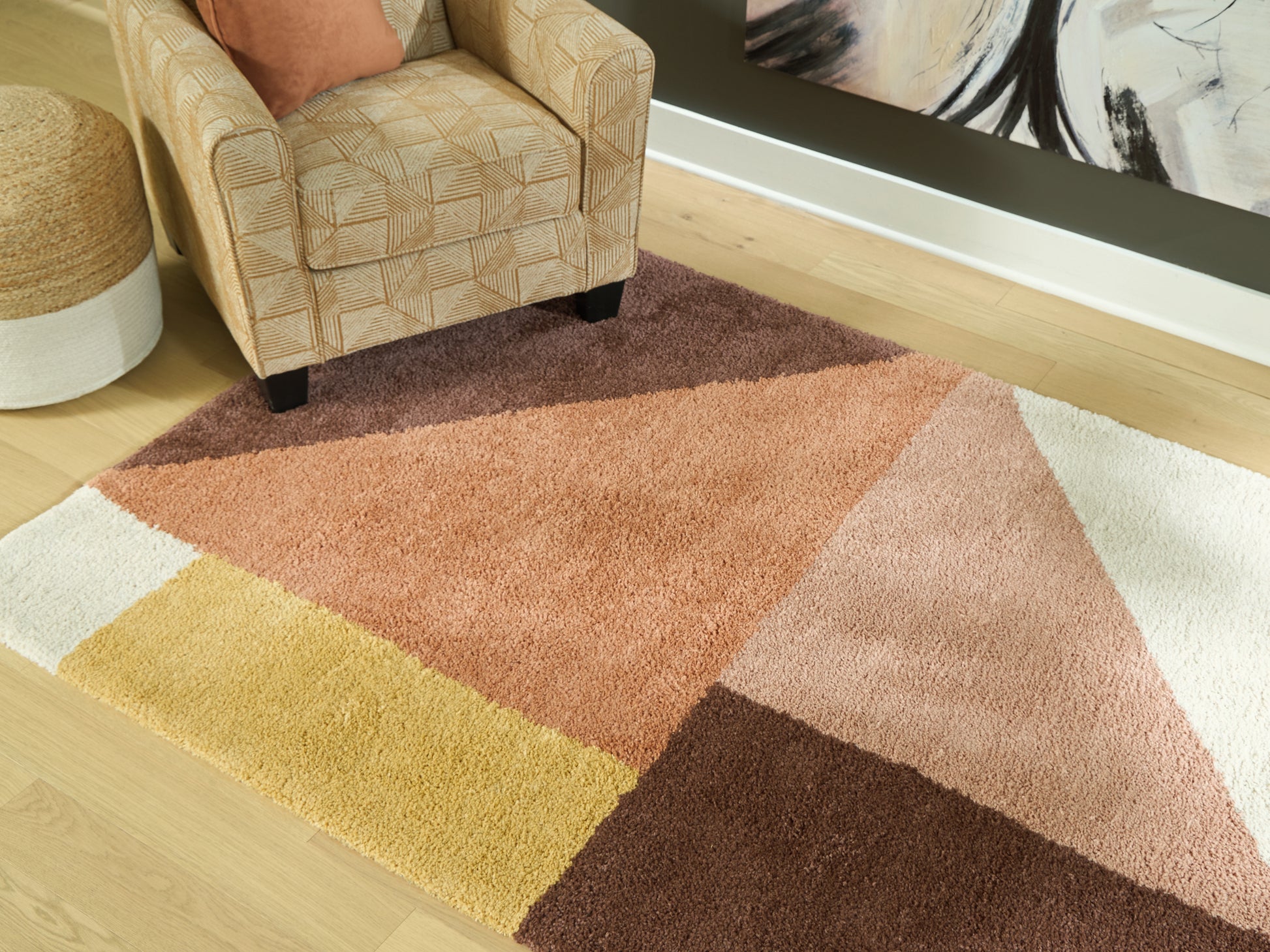 Ocala Furniture Outlet - Ashley Furniture - Gailmore Rug - 8' x 10' Rug / Cream/Pink/Ocher - R407171