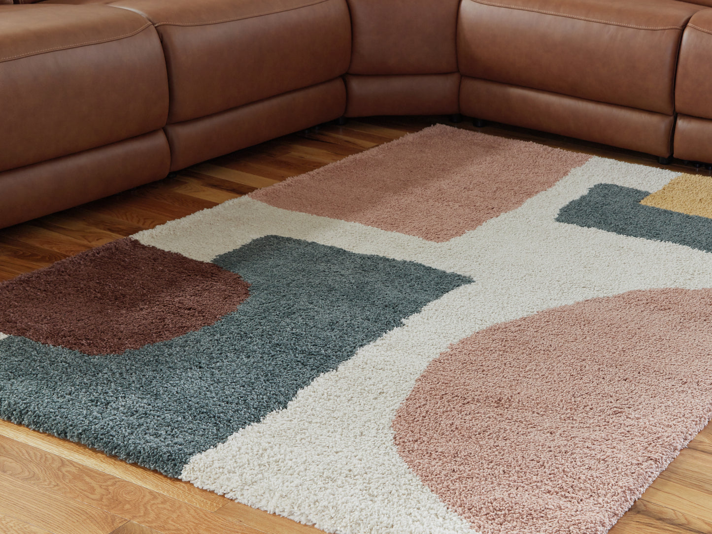 Ocala Furniture Outlet - Ashley Furniture - Flynnwick Rug - 8' x 10' Rug / Cream/Pink/Gray - R407181