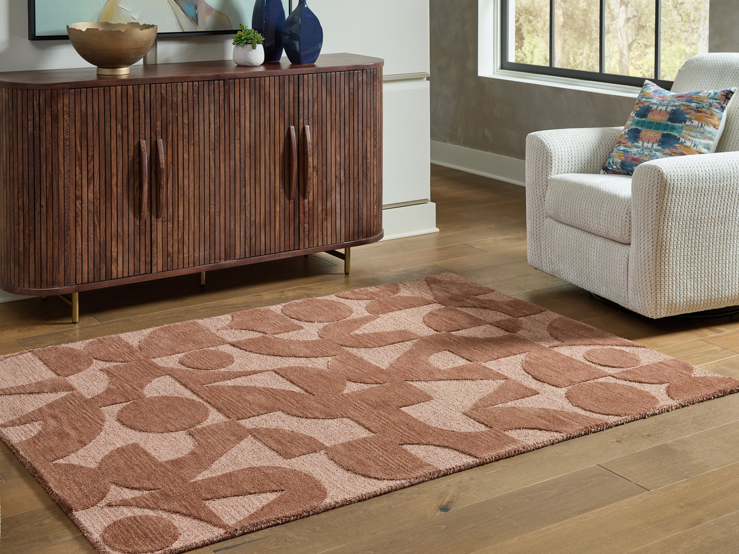 Ocala Furniture Outlet - Ashley Furniture - Perrenton Rug - 5' x 7' Rug / Clay - R407202