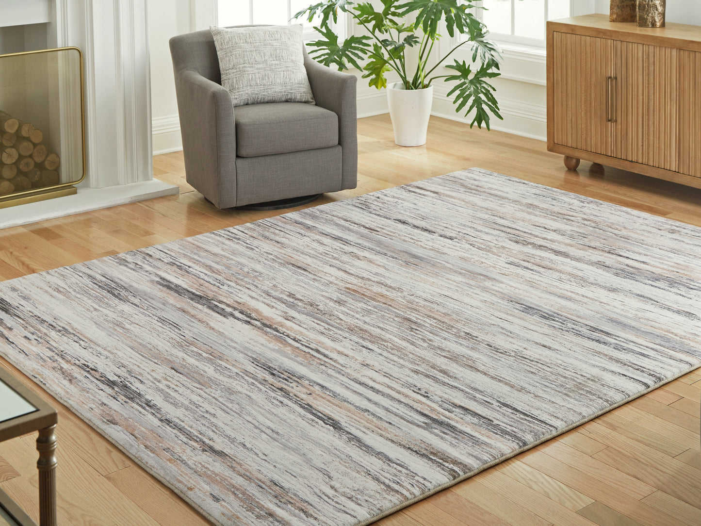 Ocala Furniture Outlet - Ashley Furniture - Nace Rug - 7'6" x 9'6" Area Rug / Gray/Brown/White - R407471