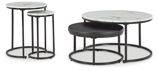Ocala Furniture Outlet - Ashley Furniture - Jusmour Table (Set of 4) - Occasional Nesting TBL (4/CN) / Black/White - T161-14