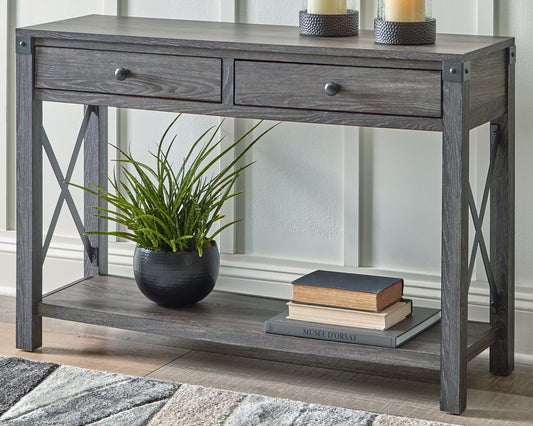 Ocala Furniture Outlet - Ashley Furniture - Freedan Sofa/Console Table - Console Sofa Table / Grayish Brown - T175-4