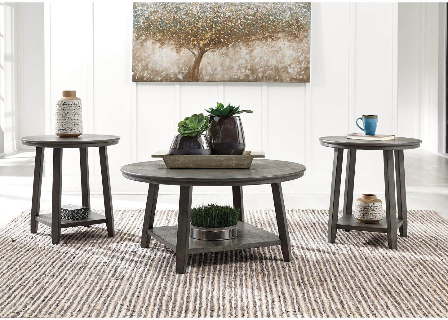 Ocala Furniture Outlet - Ashley Furniture - Caitbrook Table (Set of 3) - Occasional Table Set (3/CN) / Gray - T188-13