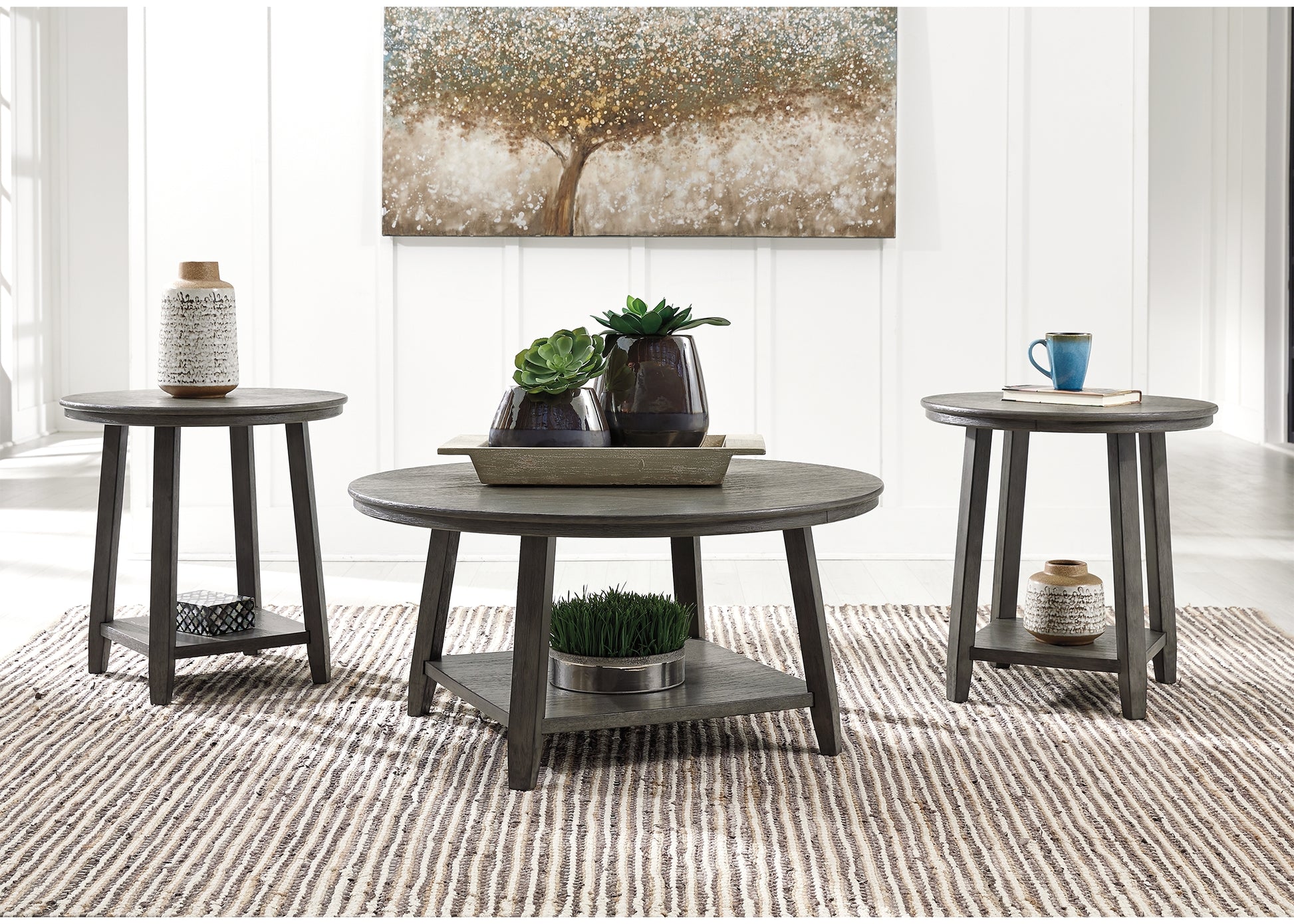 Ocala Furniture Outlet - Ashley Furniture - Caitbrook Table (Set of 3) - Occasional Table Set (3/CN) / Gray - T188-13