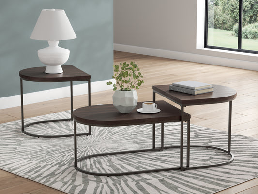 Ocala Furniture Outlet - Ashley Furniture - Vanmore Table (Set of 3) - Occasional Table Set (3/CN) / Dark Brown - T199-13