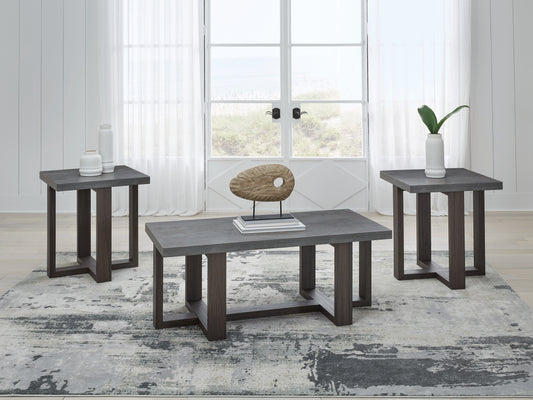 Ocala Furniture Outlet - Ashley Furniture - Dynnford Table (Set of 3) - Occasional Table Set (3/CN) / Gray/Brown - T216-13