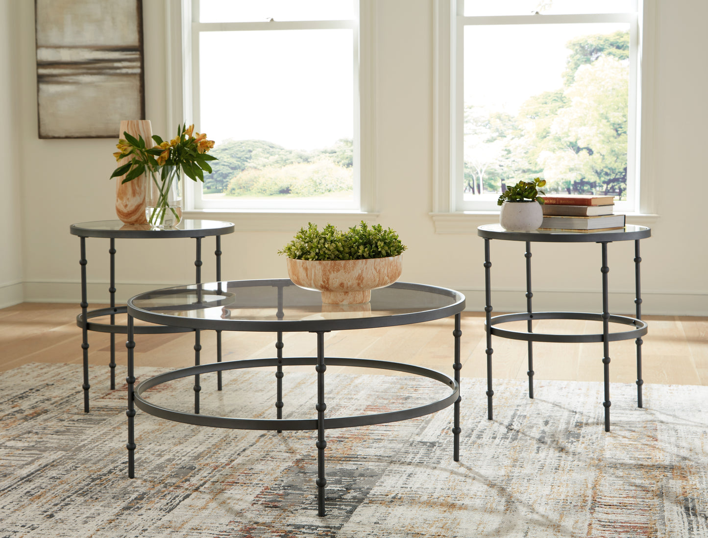 Ocala Furniture Outlet - Ashley Furniture - Kellyco Table (Set of 3) - Occasional Table Set (3/CN) / Gunmetal - T246-13