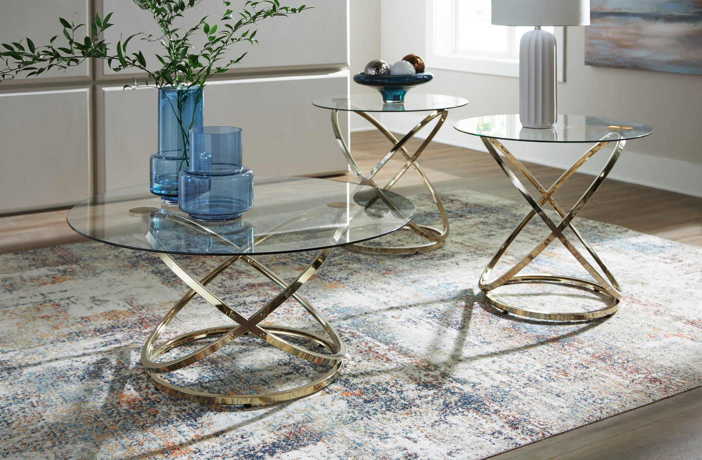 Ocala Furniture Outlet - Ashley Furniture - Crimonti Table (Set of 3) - Occasional Table Set (3/CN) / Champagne - T273-13