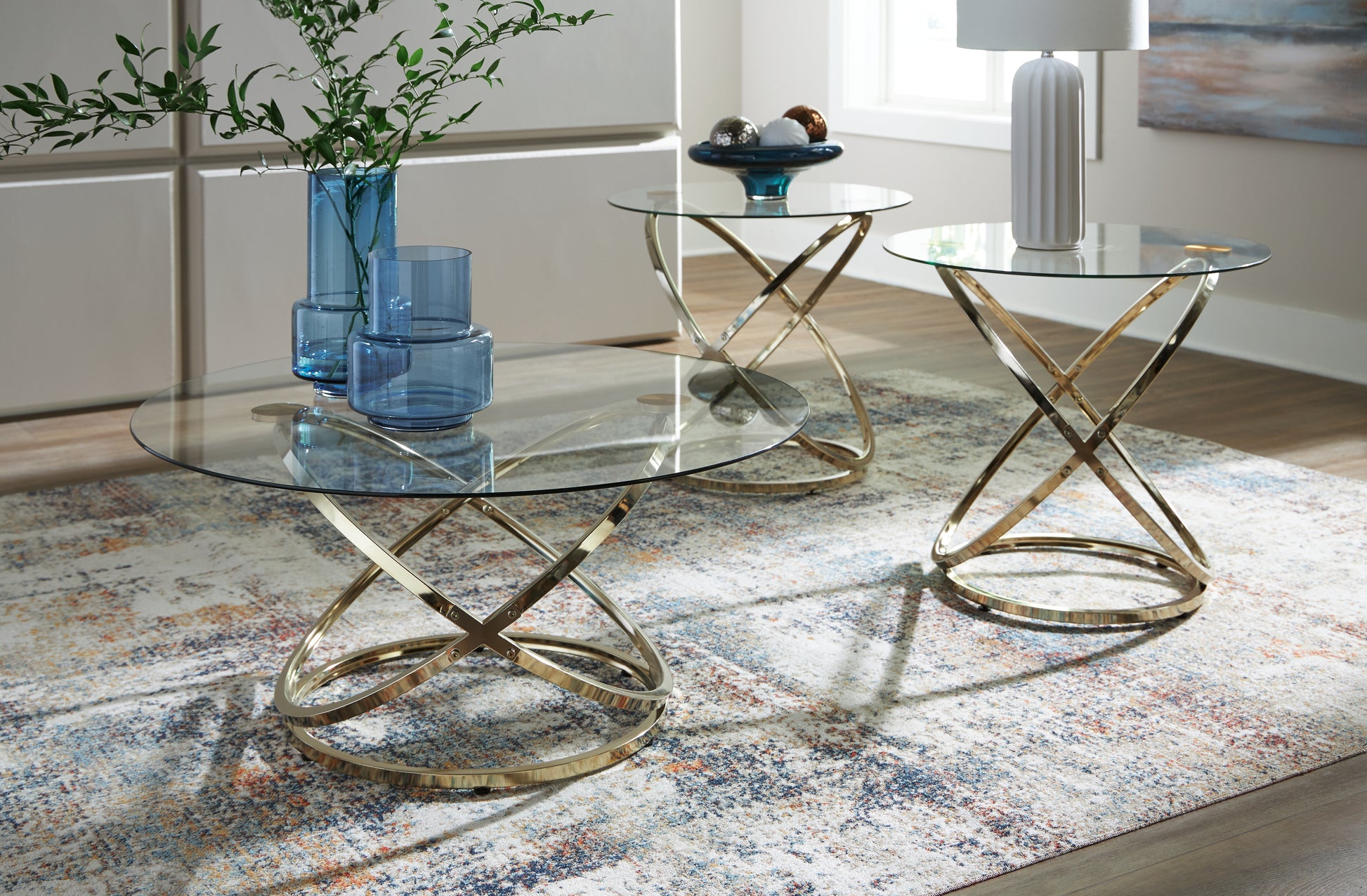 Ocala Furniture Outlet - Ashley Furniture - Crimonti Table (Set of 3) - Occasional Table Set (3/CN) / Champagne - T273-13