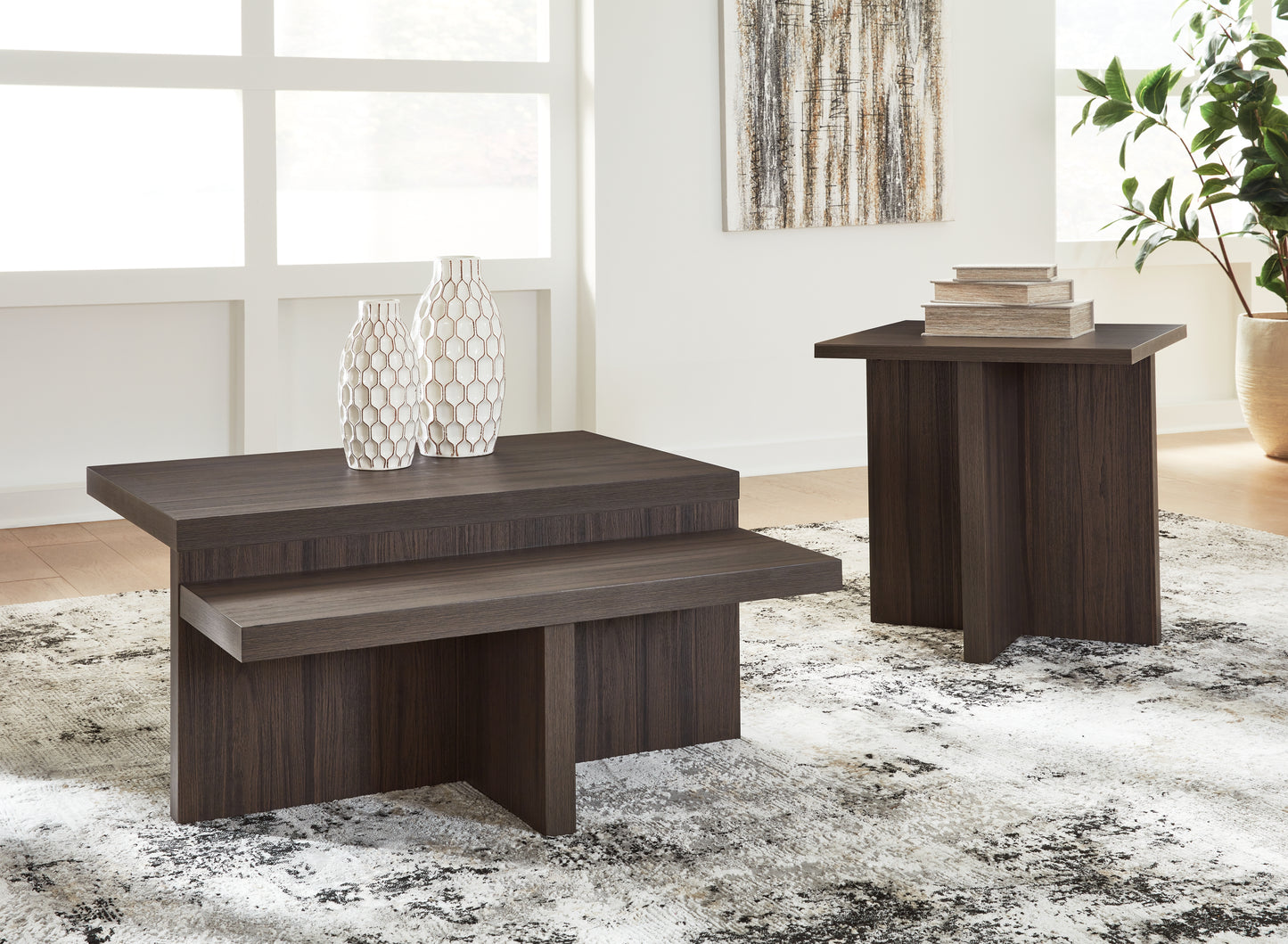 Ocala Furniture Outlet - Ashley Furniture - Zendex Table (Set of 2) - Occasional Table Set (Set of 2) / Brown - T304-12