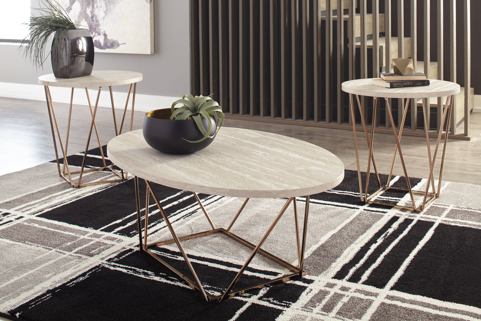 Ocala Furniture Outlet - Ashley Furniture - Tarica Table (Set of 3) - Occasional Table Set (3/CN) / Two-tone - T385-13