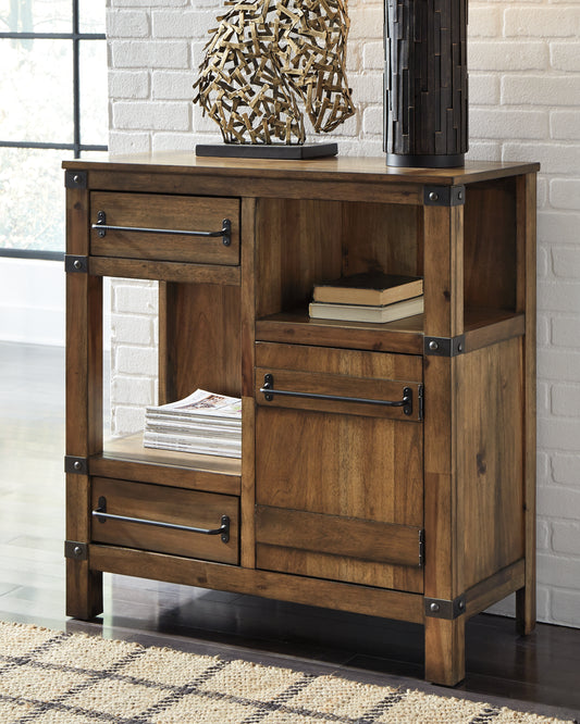 Ocala Furniture Outlet - Ashley Furniture - Roybeck Accent Cabinet - Accent Cabinet / Light Brown/Bronze - T411-40