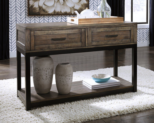 Ocala Furniture Outlet - Ashley Furniture - Johurst Sofa/Console Table - Sofa Table / Grayish Brown - T444-4
